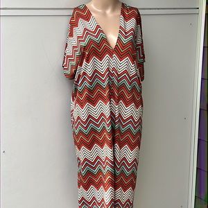 Multi coloured zigzag pattern dress size Large